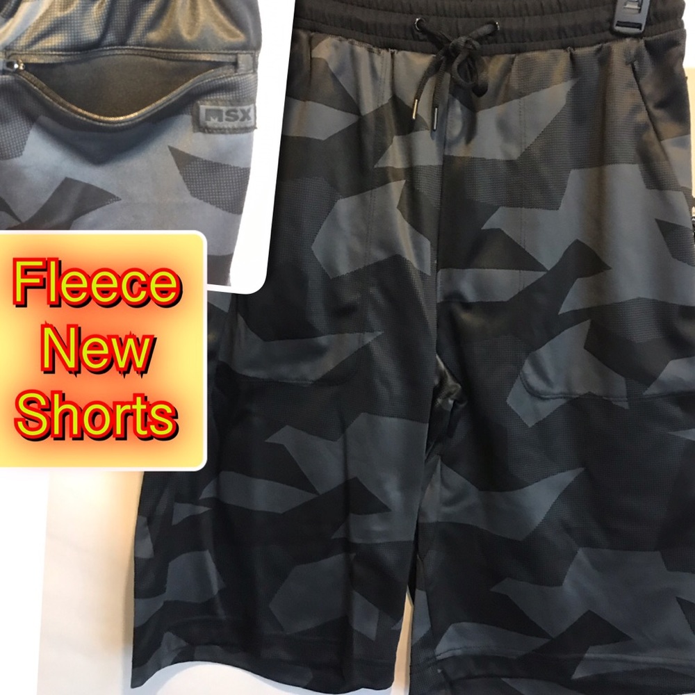 Men’s Fleece Grey & black camouflage shorts